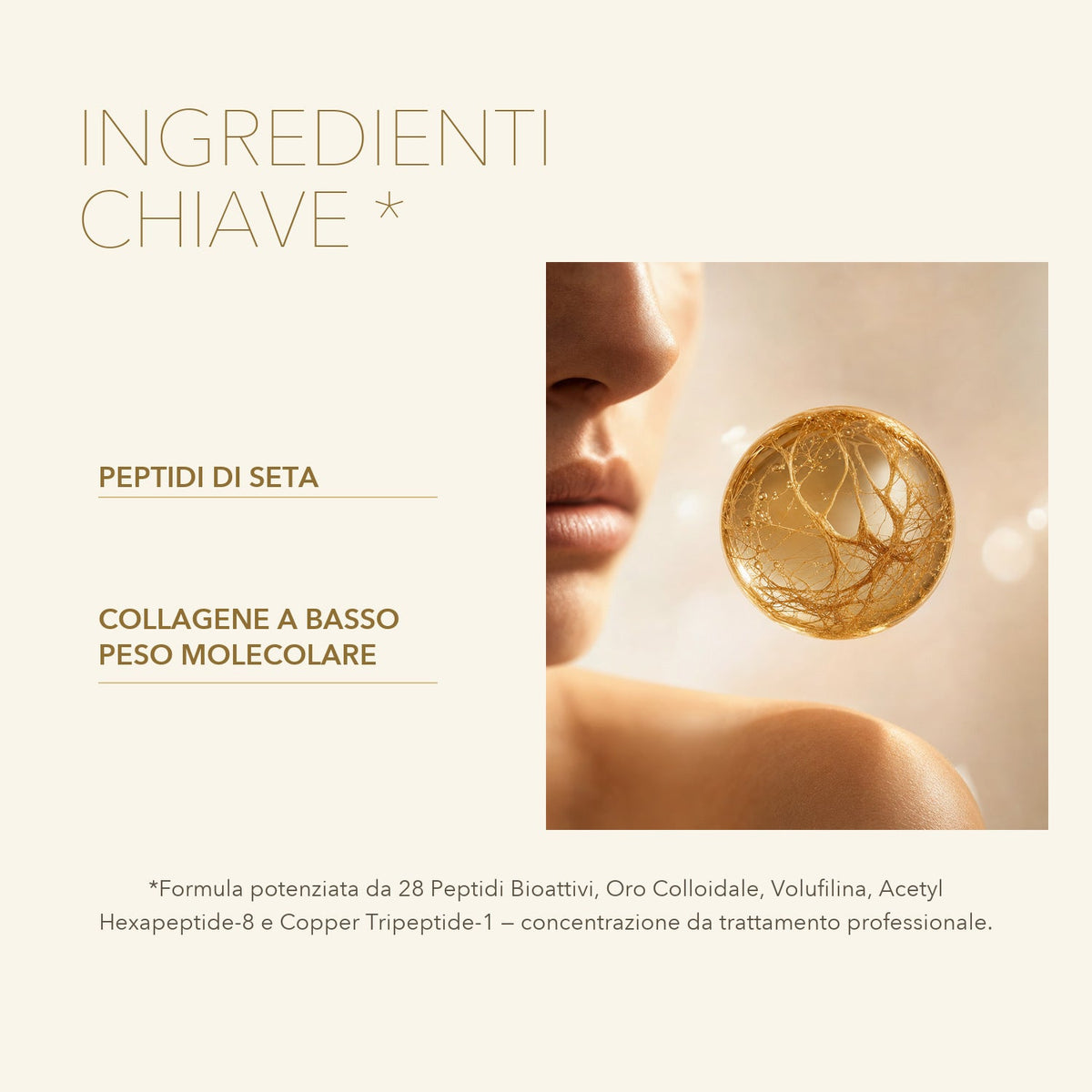 Ingredienti chiave: peptidi di seta e collagene